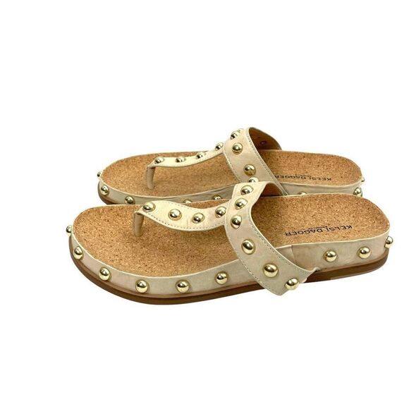 NEW‎ Kelsi Dagger Brooklyn studded slide on sandals Size 7.5 creamy white - Picture 1 of 10